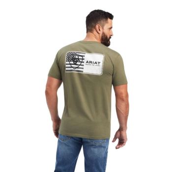 Ariat Ariat Flag T-Shirt Military Heather | tuUYYCLu