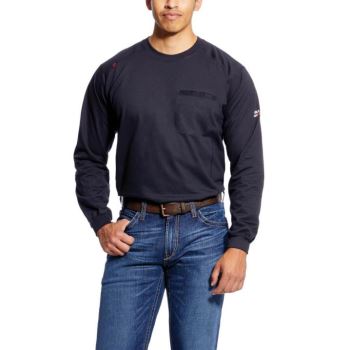 Ariat FR Air Crew T-Shirt Črne | qZuyrSwB
