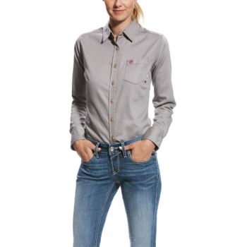 Ariat FR Basic Work Shirt Srebrne | nwAl4m5l