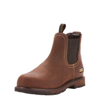 Ariat Groundbreaker Chelsea Waterproof Steel Toe Work Boot Temno Rjave | iMEYIh9C