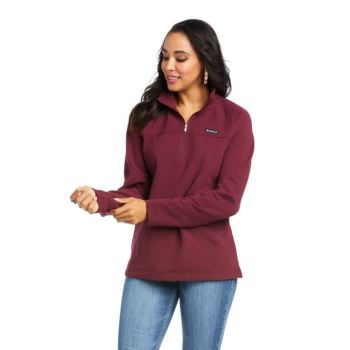 Ariat REAL Comfort 1/2 Zip Sweatshirt Windsor Wine | VJRyAKVU