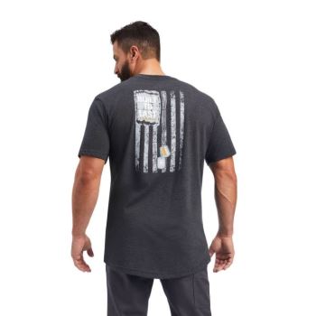 Ariat Rebar Cotton Strong Dog Tags T-Shirt Sive | DfE85I1w