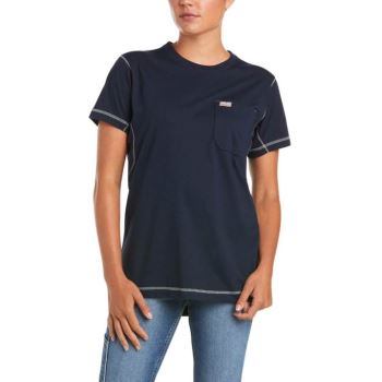 Ariat Rebar Work Woman Camo Flag T-Shirt Temno Modre | Vwf7ZjuH