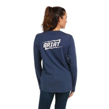 Ariat Rebar Workman High Voltage T-Shirt Temno Modre | qLKtqspX