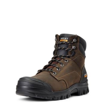 Ariat Treadfast 6" Waterproof Work Boot Temno Rjave | rzI0LqV1